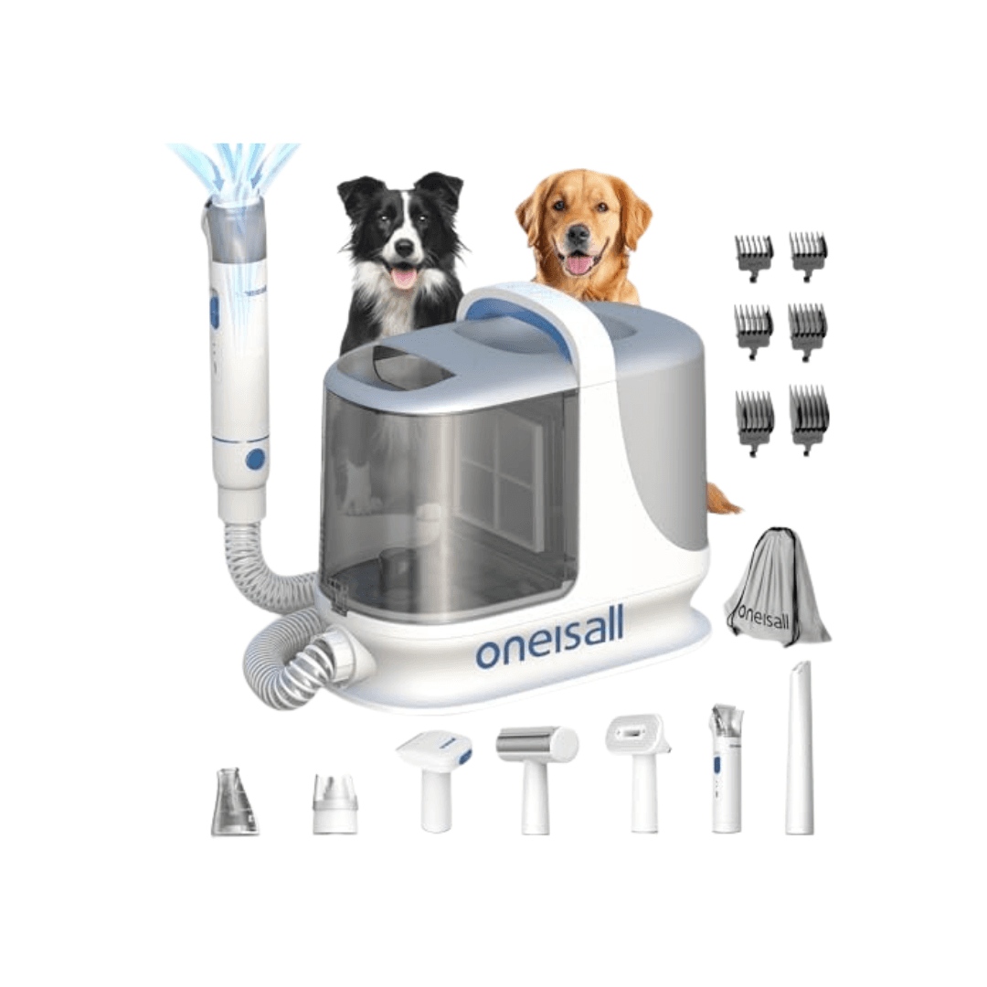 Pet Vacuum w/ Clipper, Nail Grinder & Shedding Brush