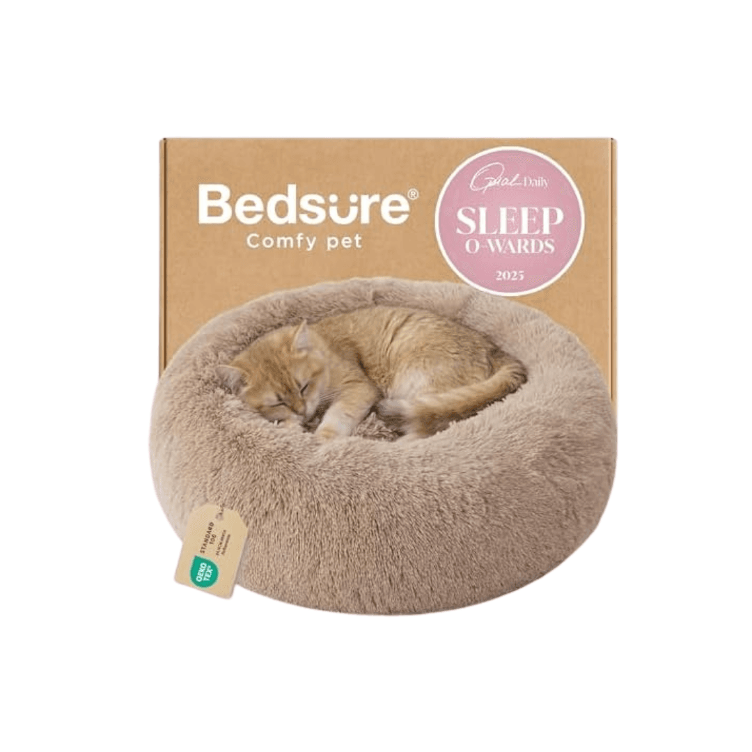 Bedsure Calming Cat Bed (20", Washable, Camel)