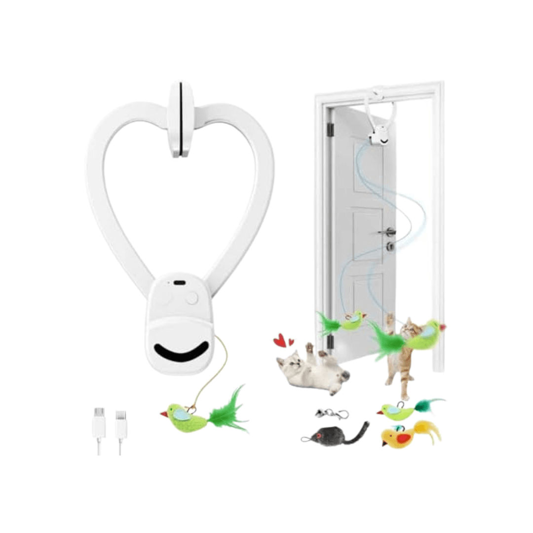 CATPICK Automatic Flying Bird & Mouse Doorway Toy